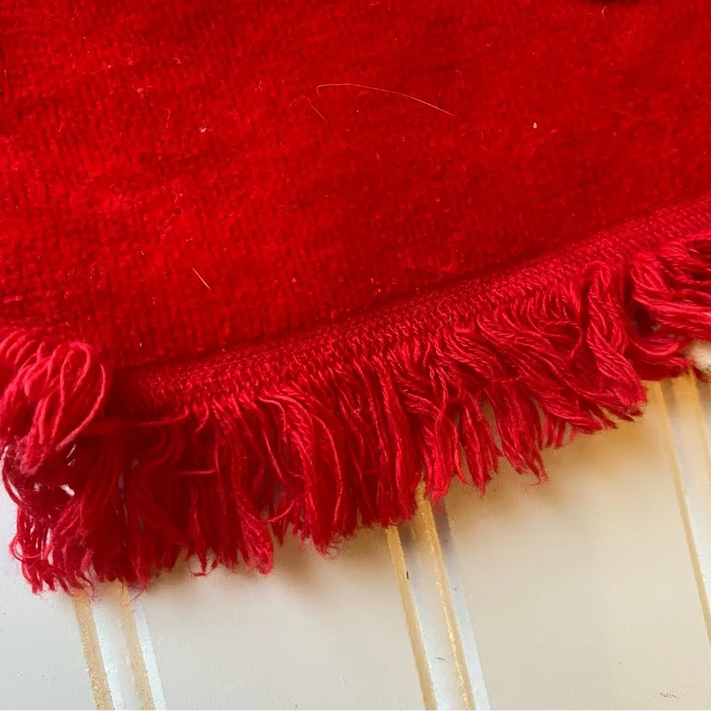 Vintage Red Snowman Embroidered Towel